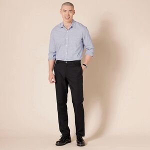 Amazon Essentials Men’s Slim Fit Flat Front Dress Pants Black Size 38x34